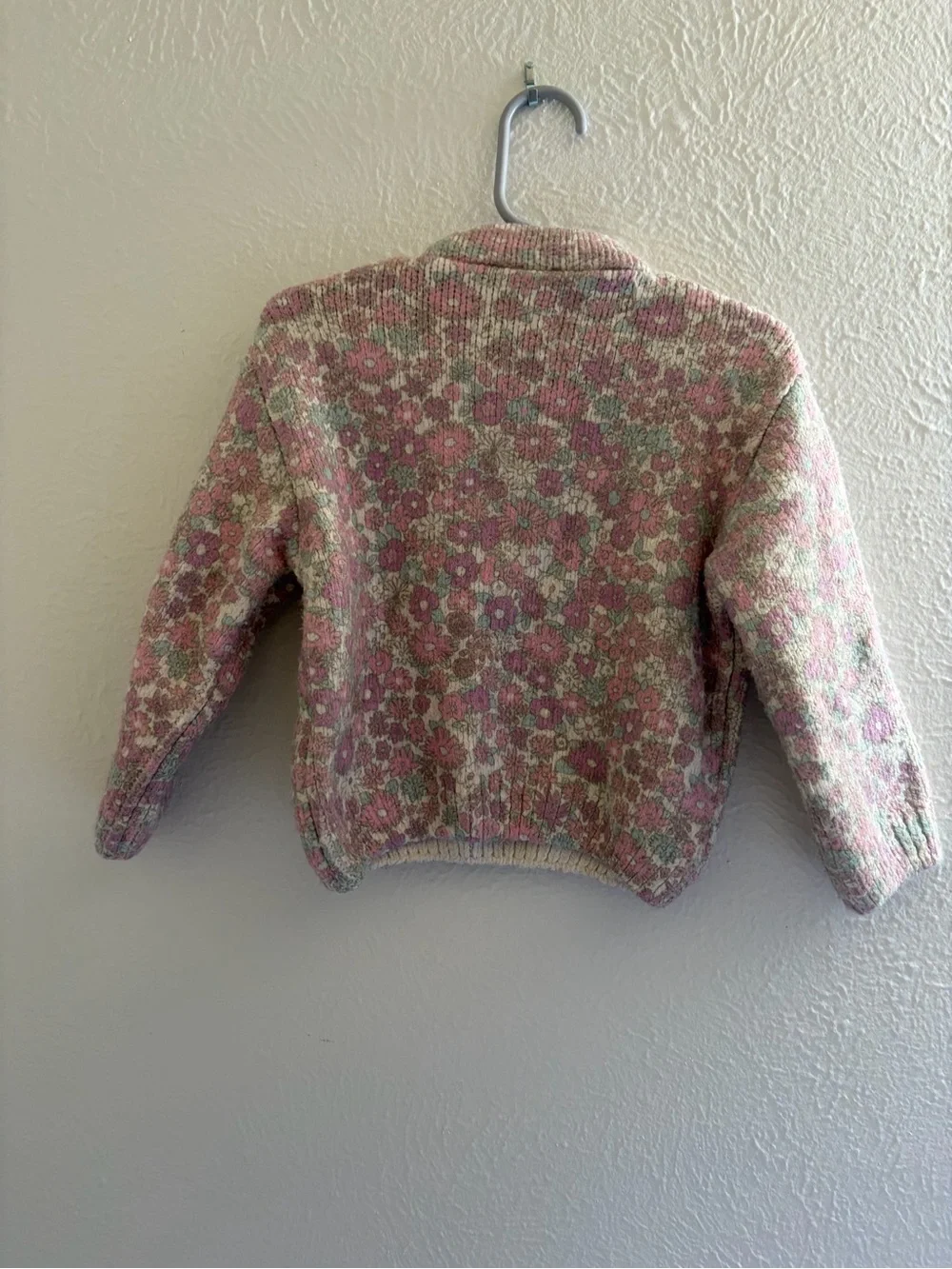 Zara Pink and Cream Floral Mock-Neck Sweater